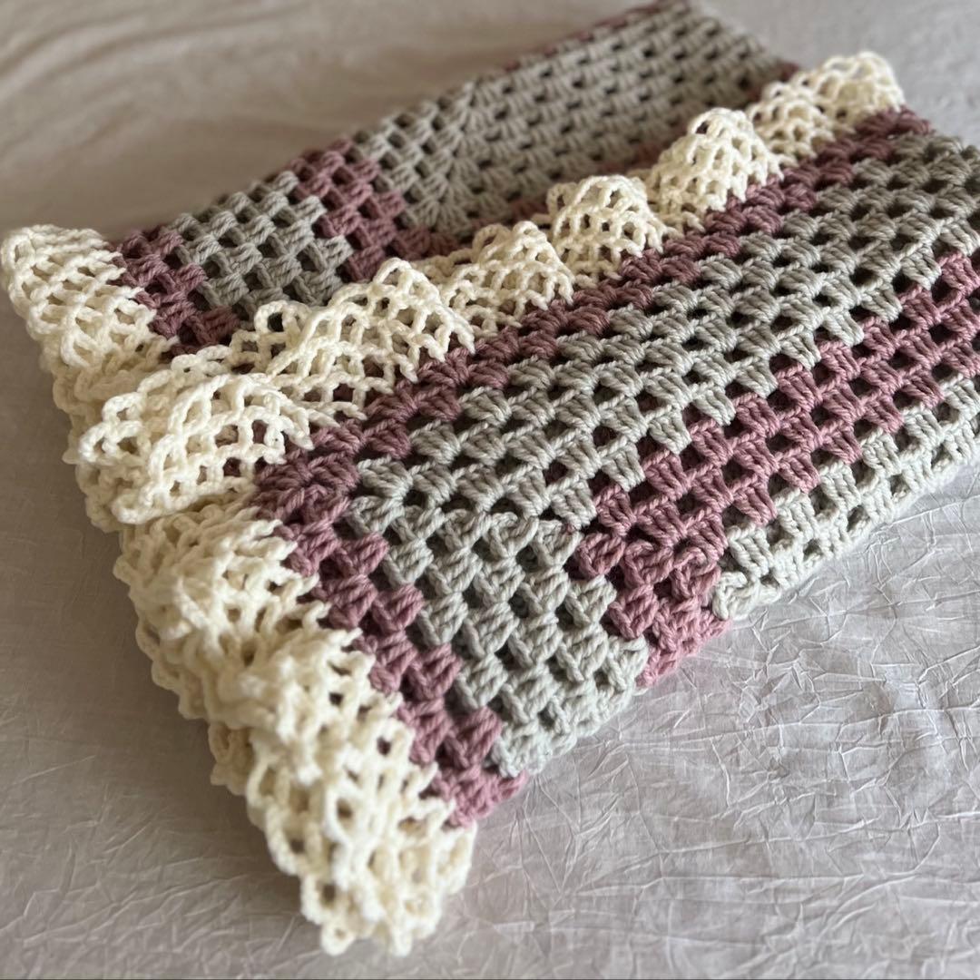 大判 ブランケット ひざ掛け グラニースクエア マルチマット ハンドメイド 北欧