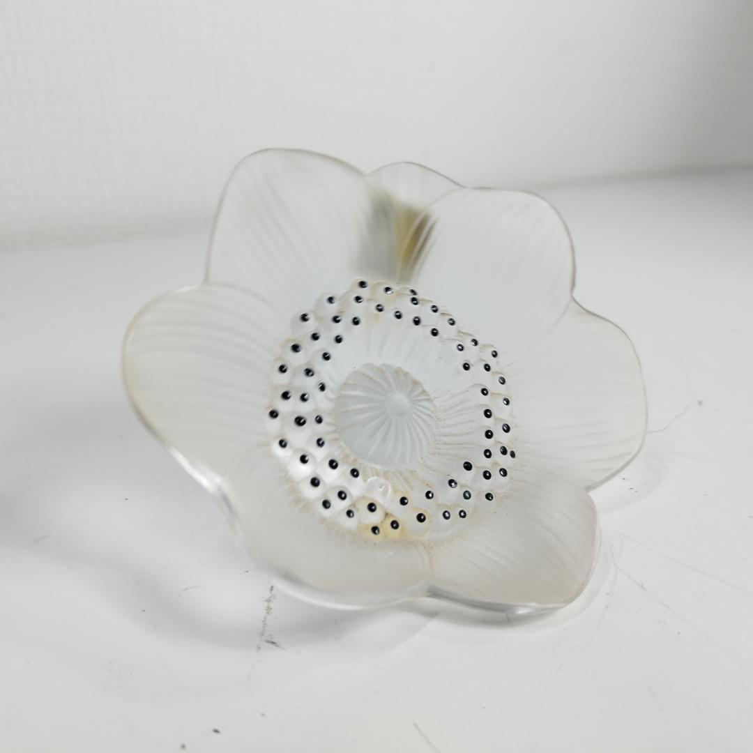 ラリック アネモネ ペーパーウェイト ガラス フランス 花 エナメル IS2q