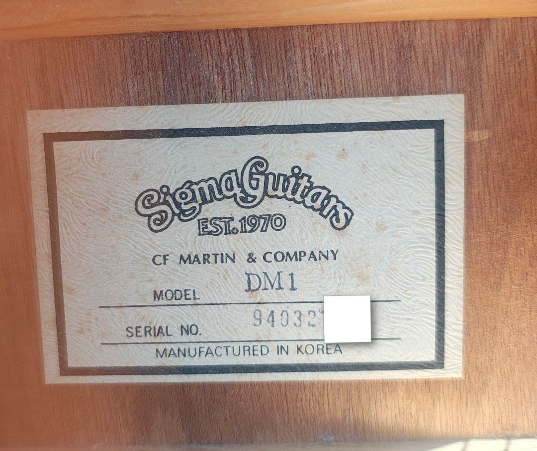 超美品 Sigma Guitars by Martin DM-1 PU付エレアコ
