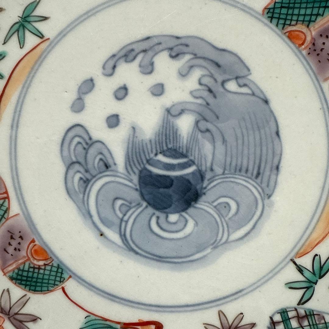 明治時代、伊万里、吉祥文様、宝珠、蓑亀、鶴、ふくら雀、龍、美品、すぐ匿名発送、B