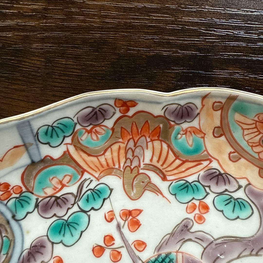 明治時代、伊万里、吉祥文様、宝珠、蓑亀、鶴、ふくら雀、龍、美品、すぐ匿名発送、B