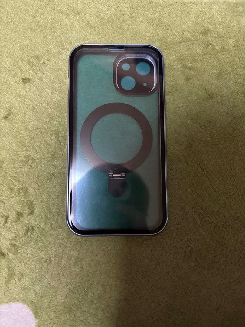 iPhone用マグネット式透明ケース グリーン