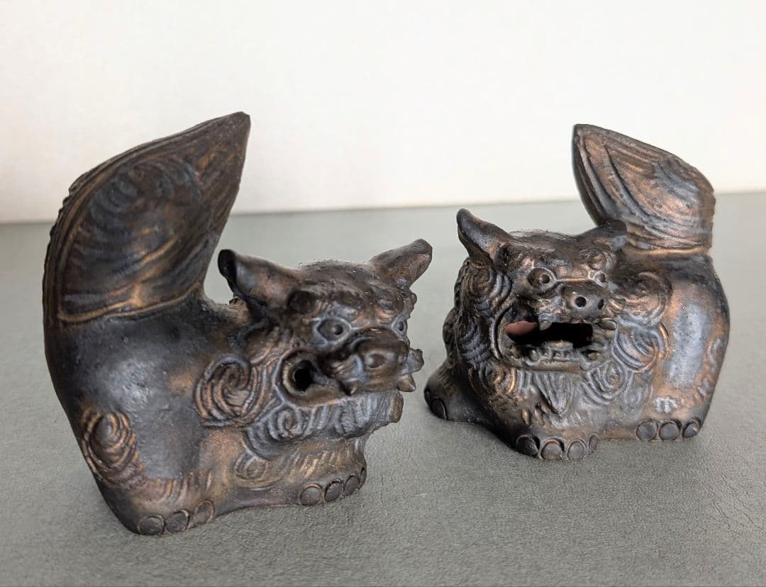 沖縄やちむん \"シーサー\" 一対 datta 手仕事品