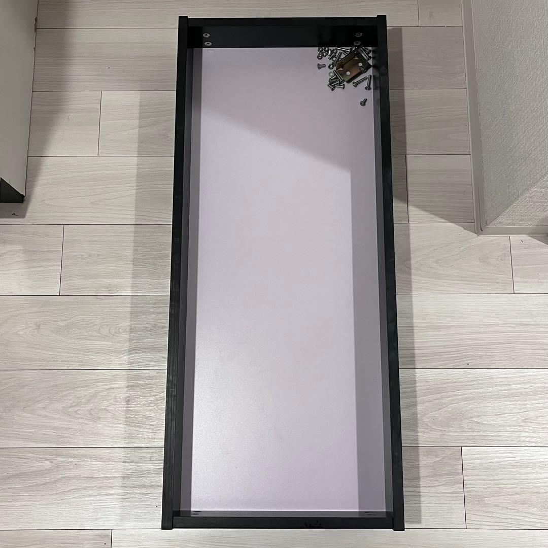 【収納付き】ダブルベッドフレーム ブラック ※マットレス無し