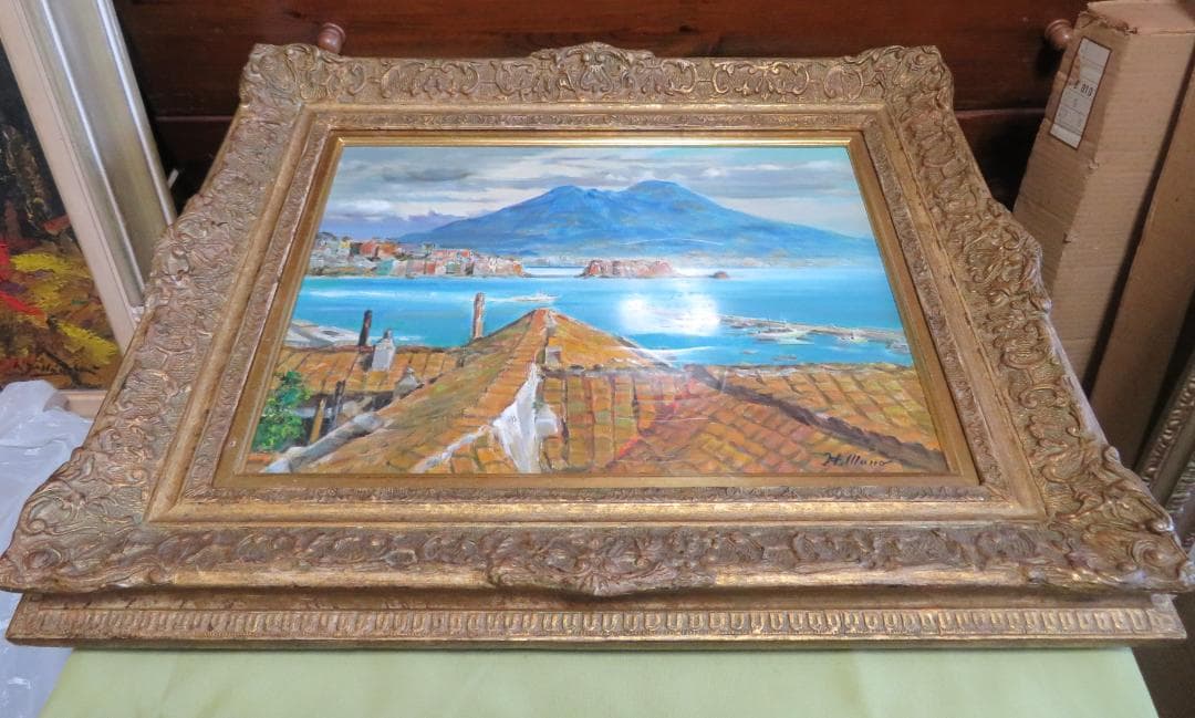 真野広　「ナポリ」　油彩P8号　二紀会委員　宮内庁　国会議事堂・美術館等作品収蔵