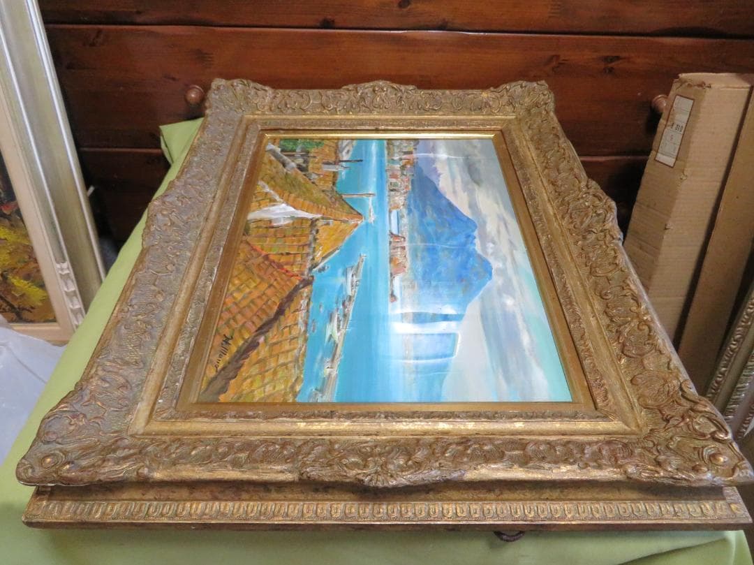 真野広　「ナポリ」　油彩P8号　二紀会委員　宮内庁　国会議事堂・美術館等作品収蔵