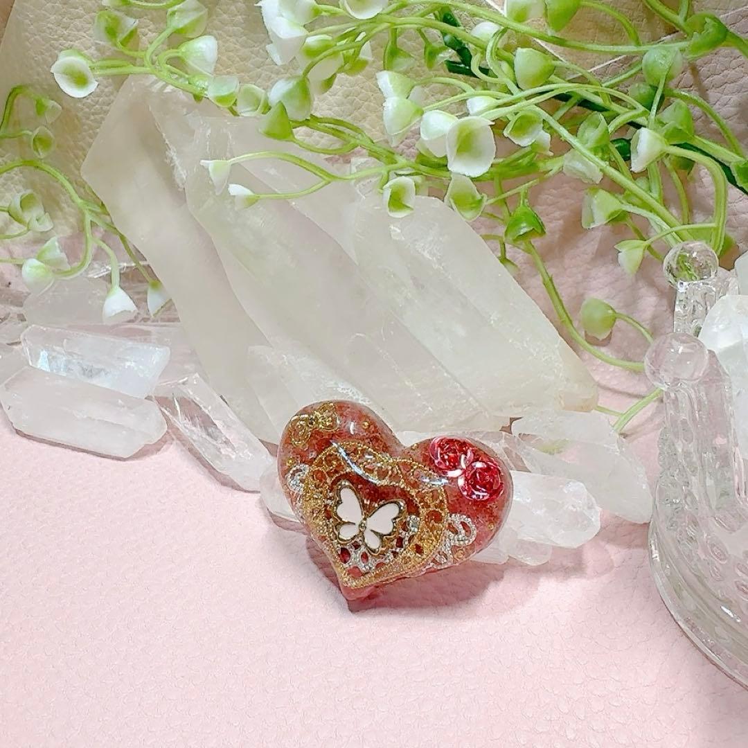 癒しのオルゴナイト❤️ストロベリークォーツ＋ロードナイトのハート型♡