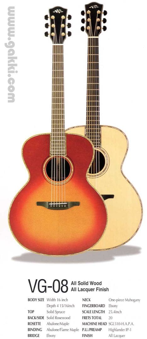 VG-08 全単板　廃盤　ハードケース付き（水曜日まで限定値下げ）
