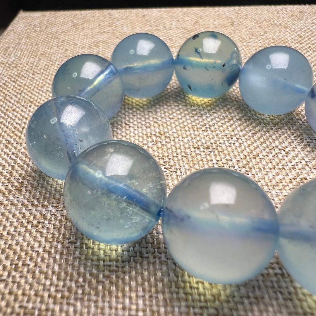 【81313】 高品質 アクアマリン 12.4mm ブレスレット 天然石