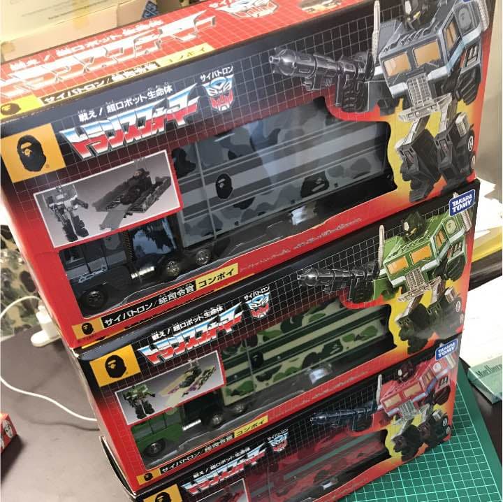 未開封レア限定A BATHING APEｘコンボイ司令官全3色セット