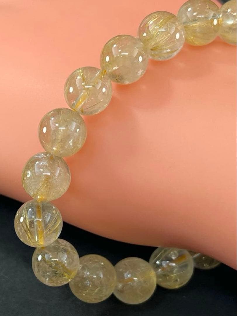 BRY0934☆ルチルクォーツブレスレット☆高品質　天然石　金運パワーストーン