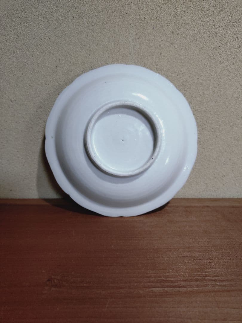 古伊万里 色絵 草花紋 輪花小皿