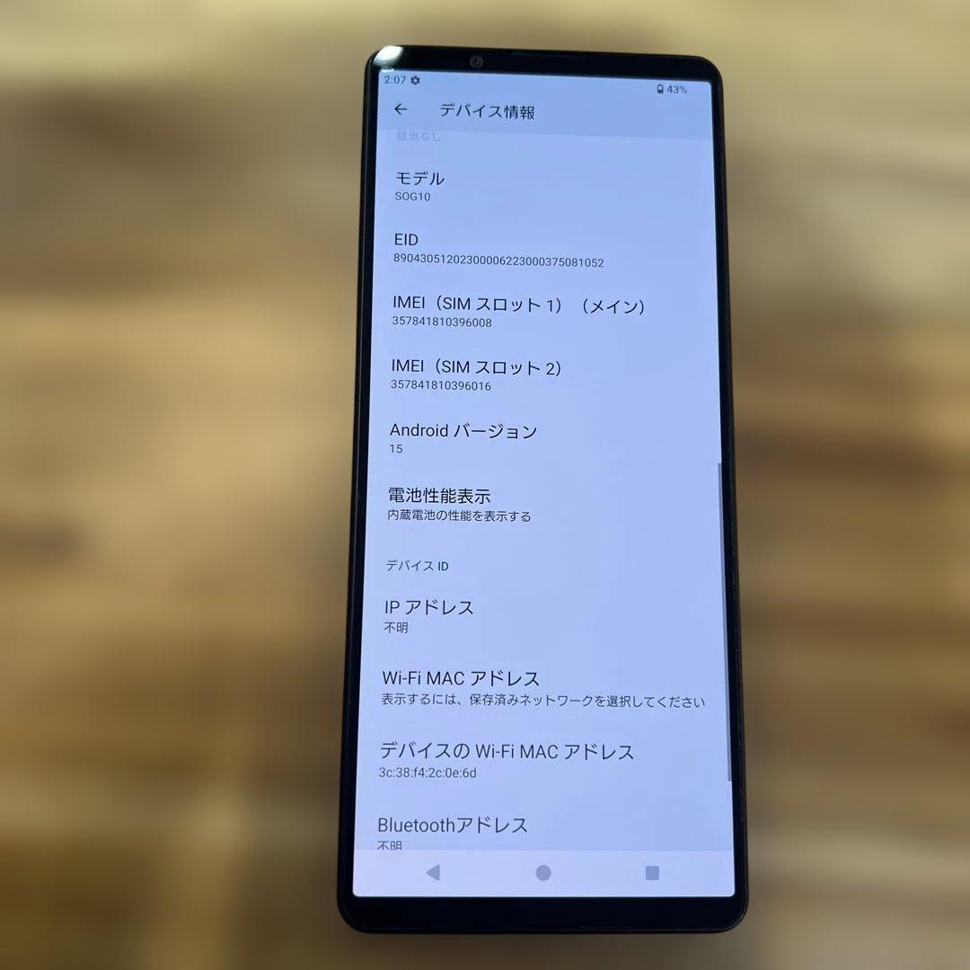 K1654 Au SIMフリー Xperia 1 V SOG10