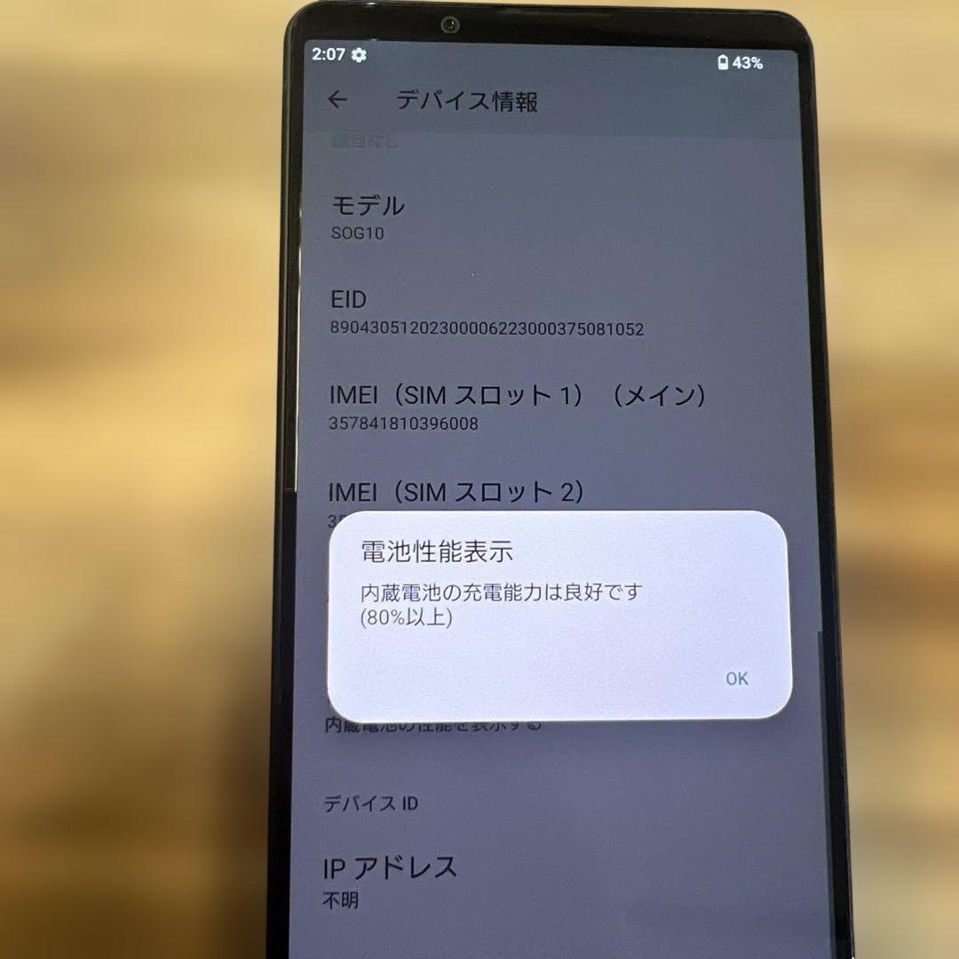 K1654 Au SIMフリー Xperia 1 V SOG10