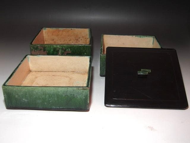 ★　楽吉左衛門　十二代　弘入　楽青薬重箱★x677