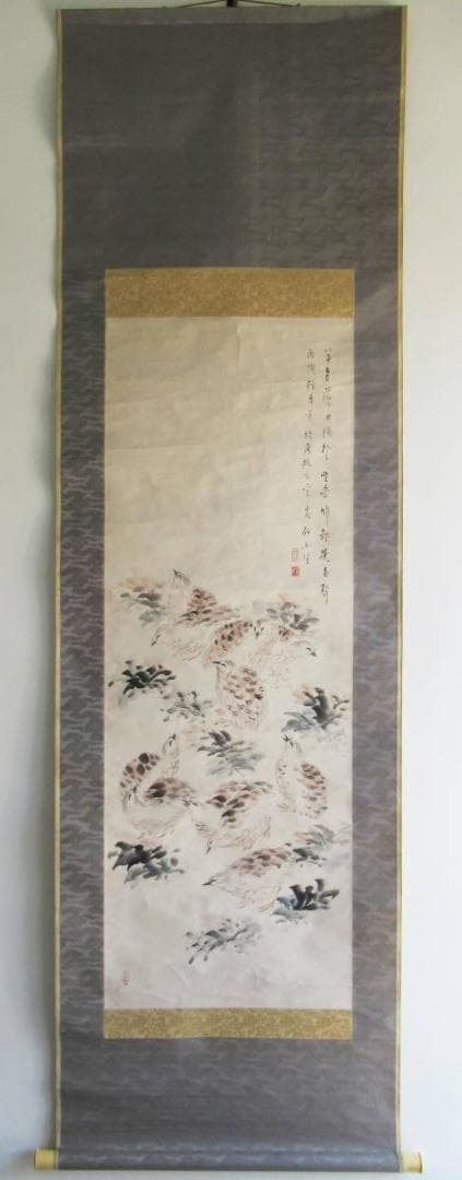 【終活価格】★田能村竹田 群鶉図★検） 渡辺崋山 渡辺省亭 富岡鉄斎 狩野芳崖