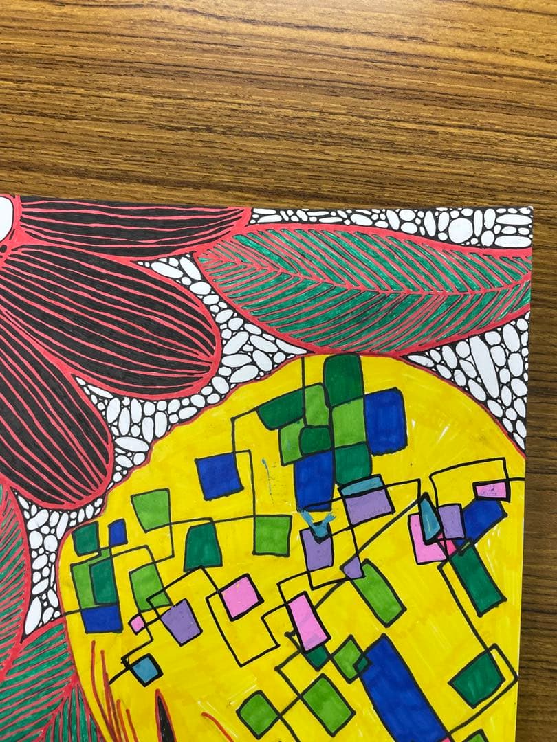 手描きイラスト A4サイズ 女性と花たち