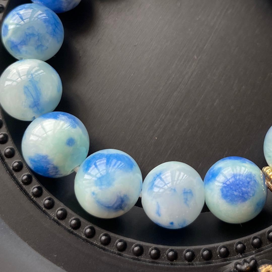 ホワイトデー❤️ペルシャ翡翠 ジェイド 天然石 ハート ガラス ブレスレット