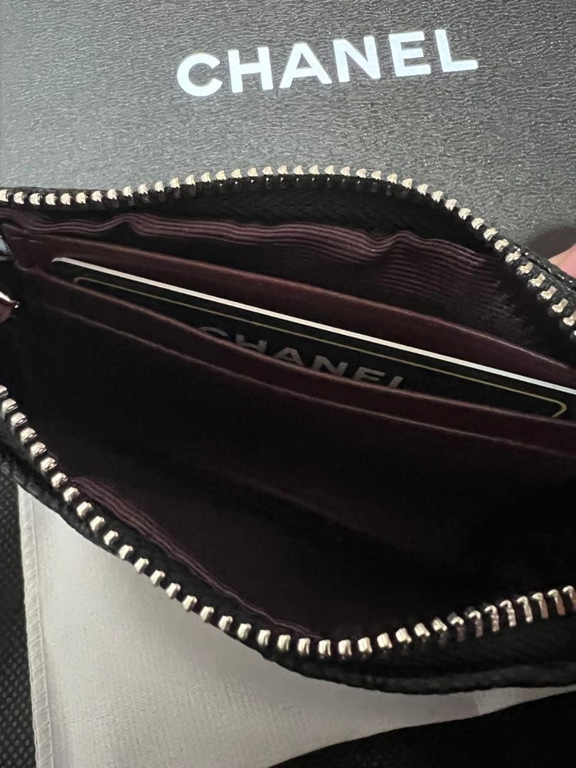 CHANEL ノベルティ キャビアスキン 小銭入れ、カードケース