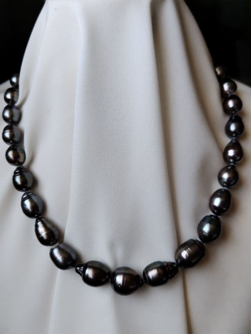 【鑑別書】黒蝶真珠ネックレス　迫力のバロック