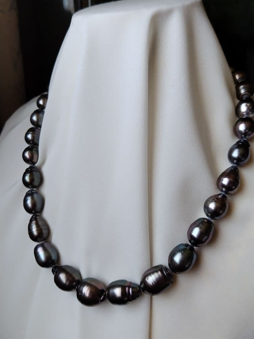 【鑑別書】黒蝶真珠ネックレス　迫力のバロック