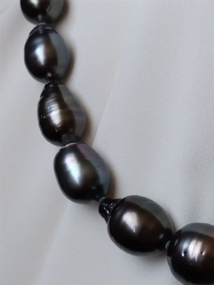 【鑑別書】黒蝶真珠ネックレス　迫力のバロック