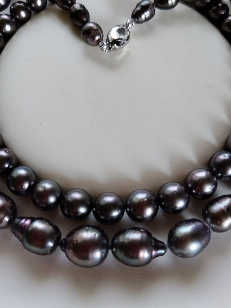 【鑑別書】黒蝶真珠ネックレス　迫力のバロック