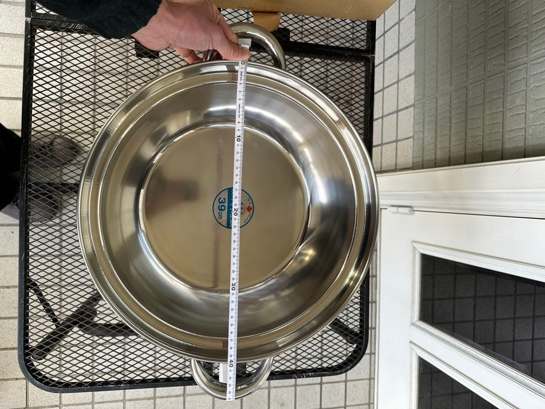 業務用 18-8ステンレス 段付料理鍋 39cm 新品