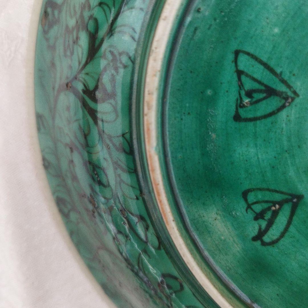 ぴ*す様 古九谷焼 角福 中皿 16.6cm 山水図