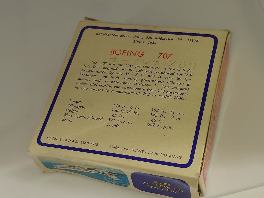 当時物 バックマン トミー ミニプレーン 航空機模型 ボーイング 707