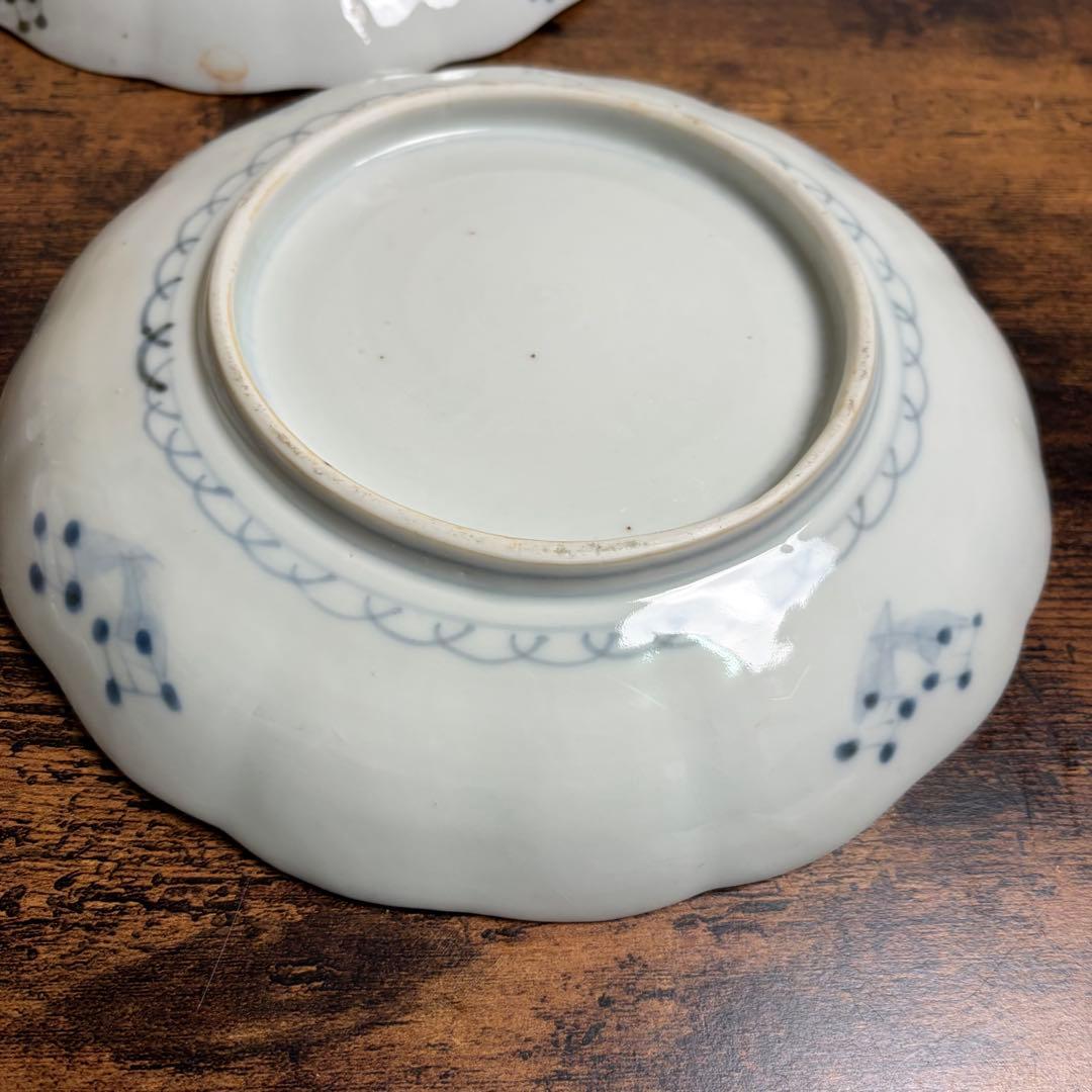 古伊万里　赤絵麒麟図七寸皿ニ客　大皿/中皿/アンティーク/お皿 020