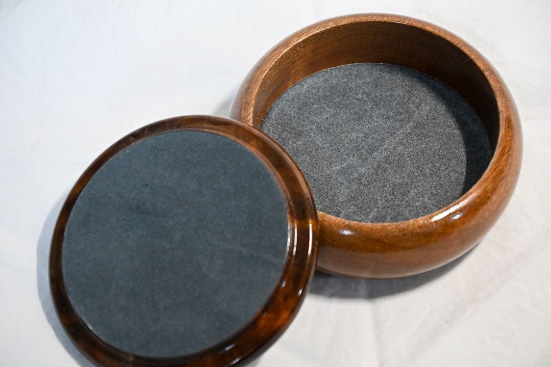 木製丸型ボックス アゲートスライス風の蓋 インテリア小物入れ