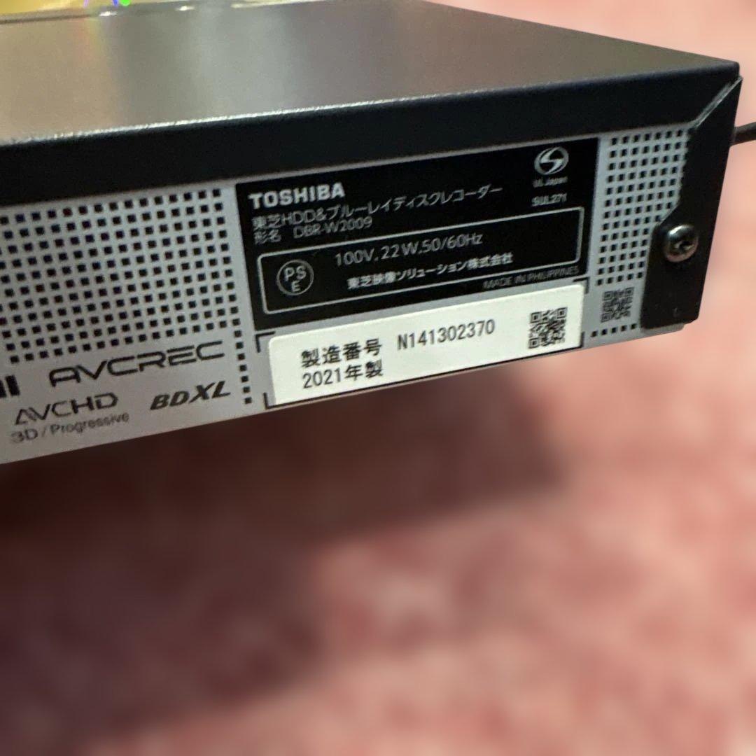 TOSHIBA REGZA レグザ ブルーレイレコーダー DBR-W2009