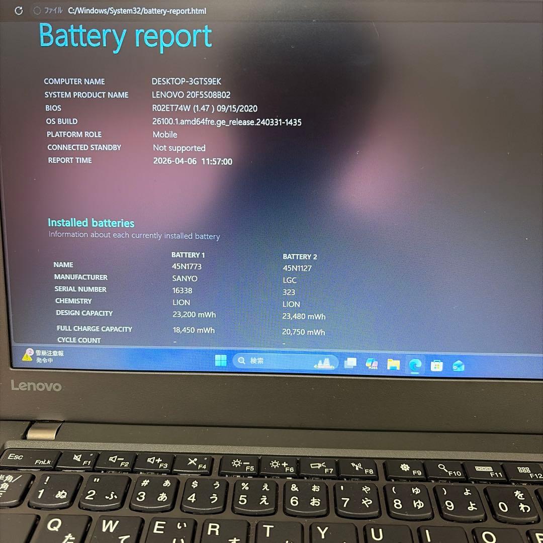 Lenovo ThinkPad X260ノートPC 本体