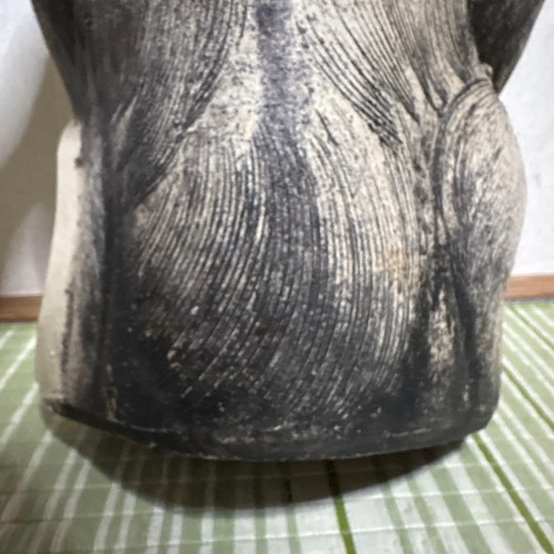 信楽焼　白　たぬき　狸　焼き物　ホワイト　2代　38cm 陶芸　工芸品　置物