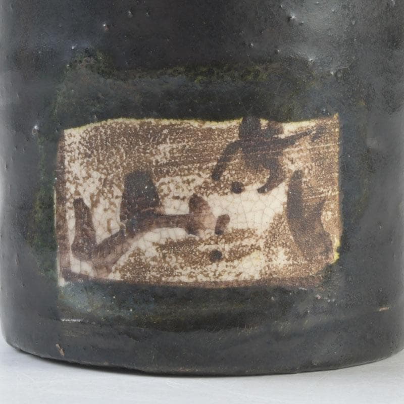 クレヨン7色 　草文　茶入　仕覆付　裏千家八代　又玄斎極め箱　D 9466