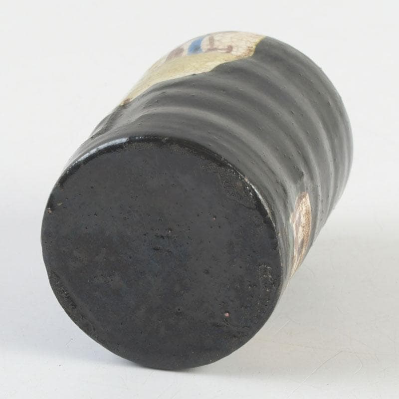 クレヨン7色 　草文　茶入　仕覆付　裏千家八代　又玄斎極め箱　D 9466