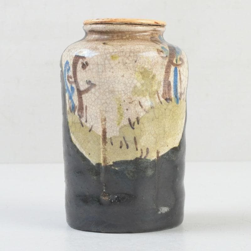 クレヨン7色 　草文　茶入　仕覆付　裏千家八代　又玄斎極め箱　D 9466