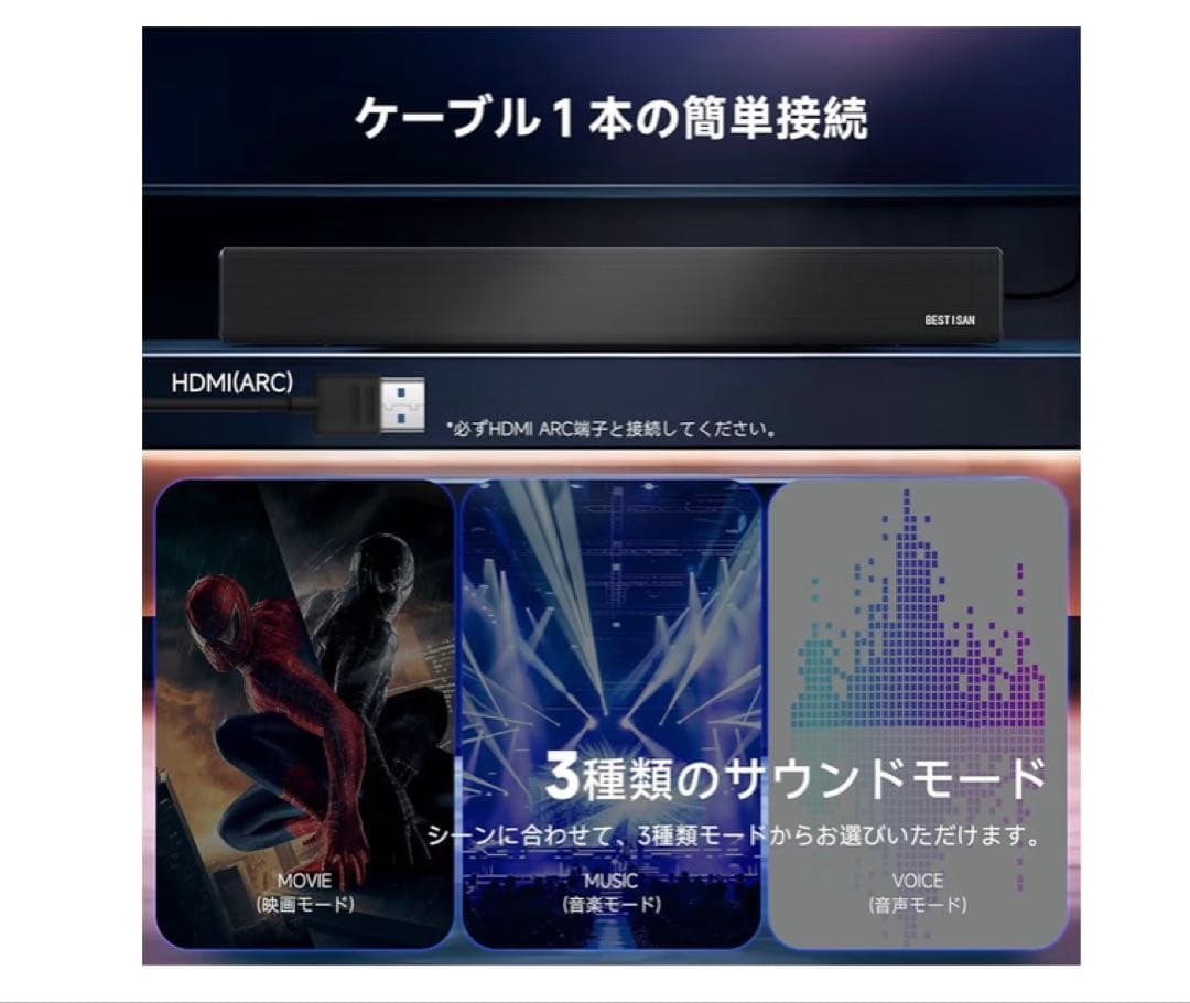 【新品】サウンドバー　テレビ用スピーカーPC用　シアターバーフルレンジスピーカー