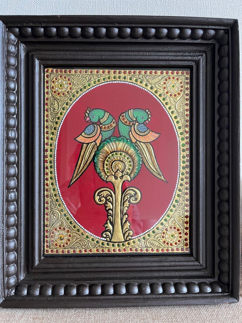 インド直輸入⭐︎伝統的な鳥のアート作品！新品未使用！美品！！