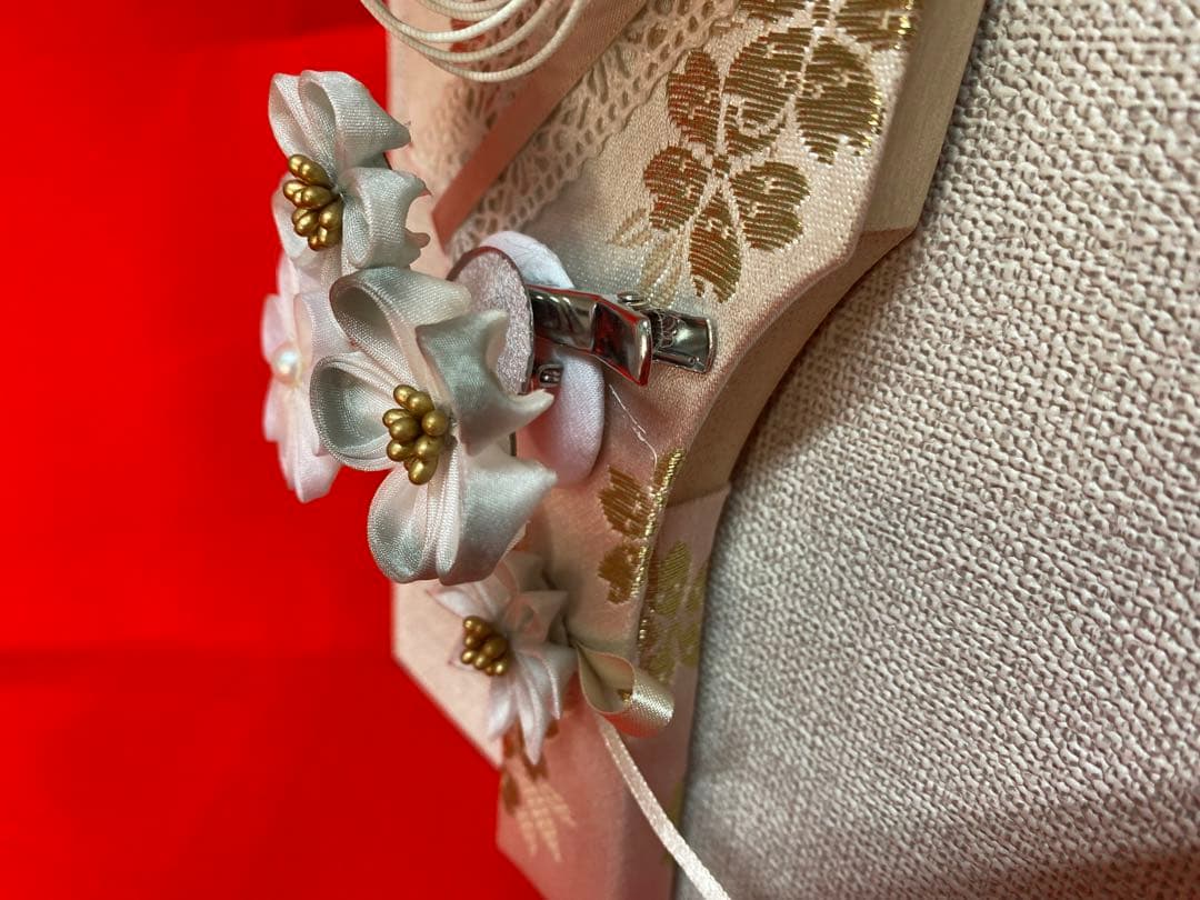 東京久月　つまみ細工額入　羽子板・壁掛け・間口約２０×奥行約９×高さ約３３㎝