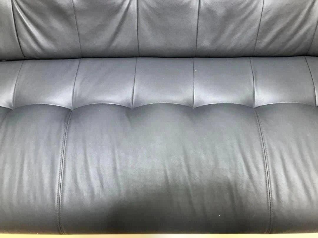 送料無料 3人掛け ソファ 合成皮革 ダークグレー 木製肘掛 75032-1-