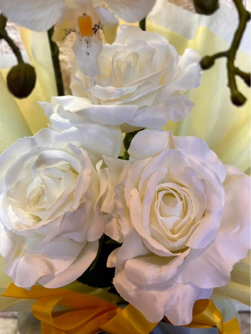 光触媒　人工観葉植物　ウォールグリーン　フェイクグリーン　胡蝶蘭アレンジ6832