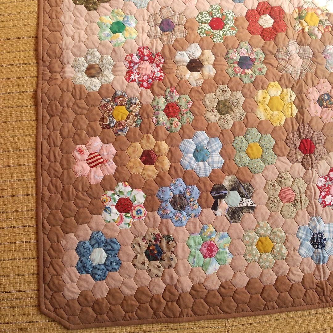 手作り花柄パッチワークキルト