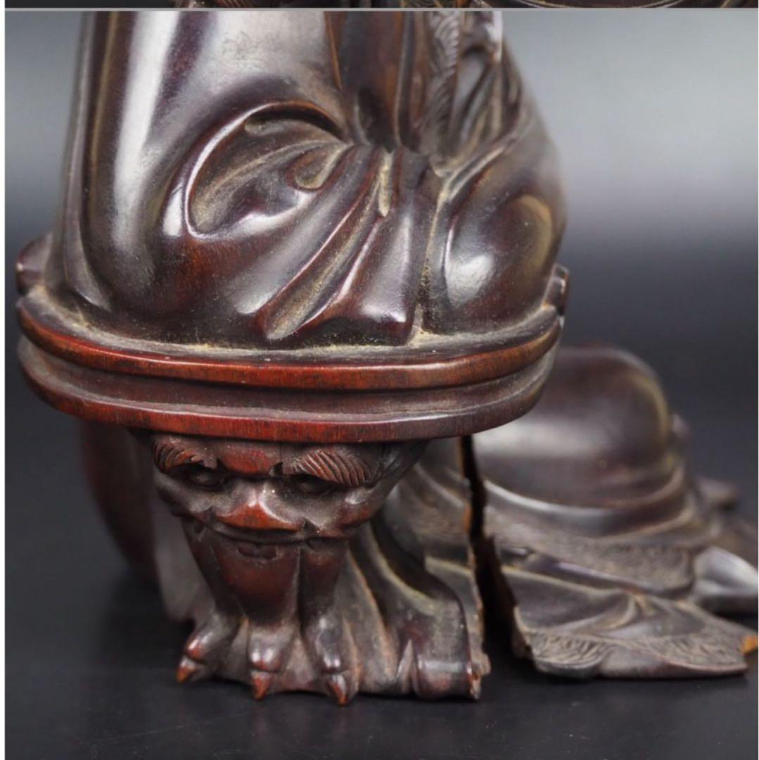 送料無料　清時代　龍眼木彫刻　観音坐像　仏像　仏教美術　高さ22ｃｍ