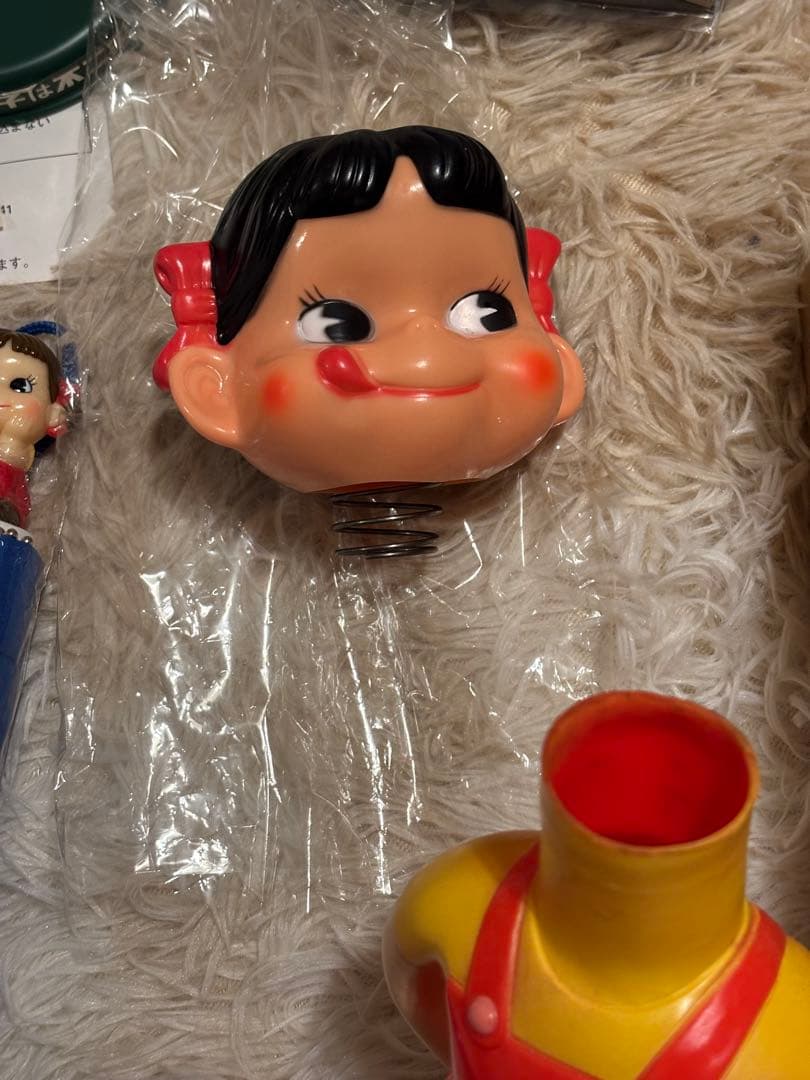 不二家 ペコちゃん 首振りフィギュア 傘 マスコット