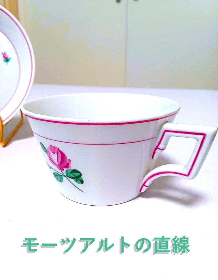 アウガルテン・オールドウィンナーローズ（モーツアルト）カップセットとキャンドルｓ