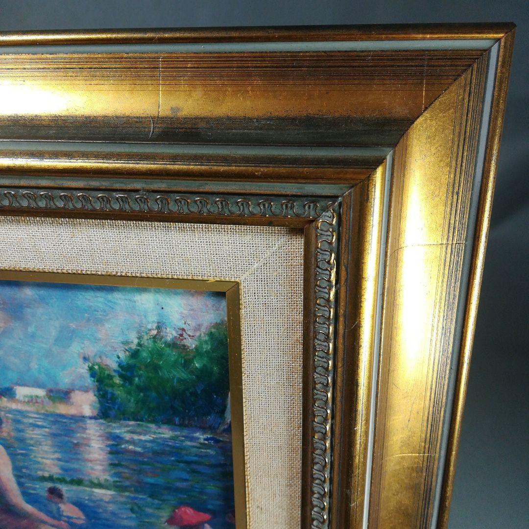 額装　ジョルジュ・スーラ　「アニエールの水浴」　ポスター　額入り