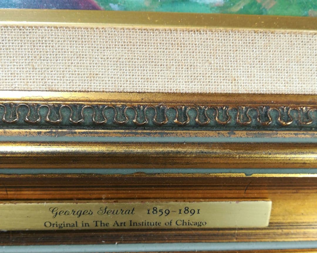 額装　ジョルジュ・スーラ　「アニエールの水浴」　ポスター　額入り