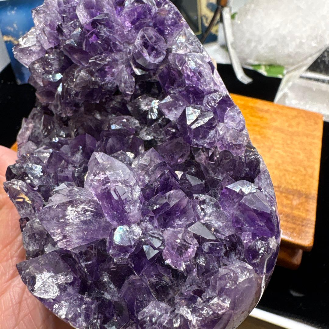 ウルグアイ産アメジストクラスター♡天使の指紋付き♡No.1491